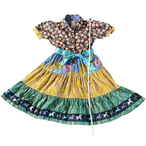 MATILDA JANE GIRLS SIZE 6 CASUAL AND FUN MULTI FABRIC SHORT SLEEVE DRESS - Picture 8 of 11